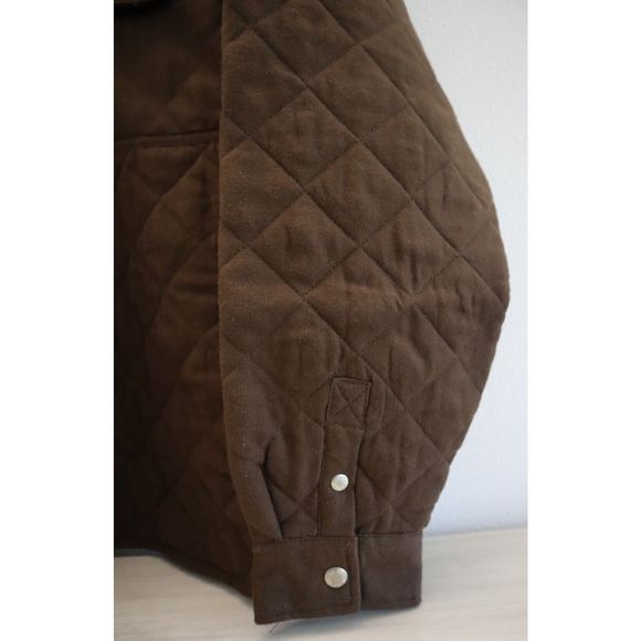 BDG Urban Outfitters OB1340933 Men's Sz XL Brown Quilted Lined Shirt Jacket - Picture 7 of 16